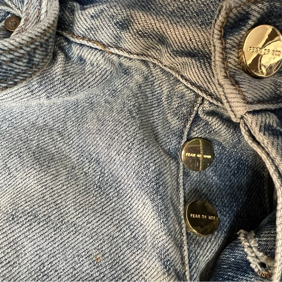 FEAR OF GOD SIXTH COLLECTION Blue Distressed Slim Tapered Men's Jeans W34 L34 - Picture 5 of 13